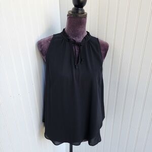 Express Women’s Sleeveless Black Stretch Top Blouse Keyhole Tie Size XS